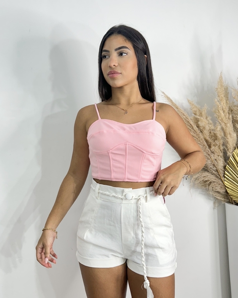 Cropped tiras crepe