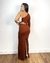 Imagem do vestido longo manga única (fenda atrás)
