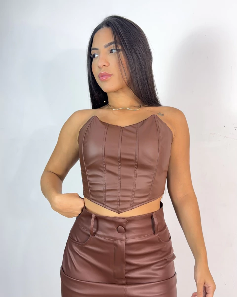 Corset couro fake - comprar online