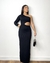 vestido longo manga única (fenda atrás) - comprar online