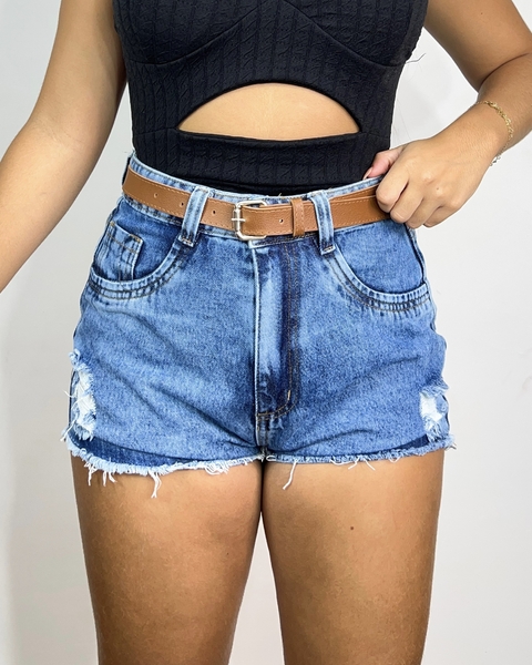 short jeans cintinho (marmorizado)