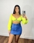 Cropped fru-fru manga longa - Prin Modas
