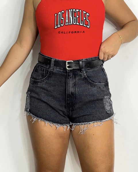 short jeans cintinho (preto)