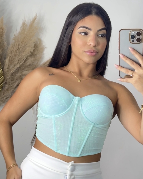 Cropped meia taça cintilante