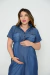 Vestido Gestante Mariela Jeans de Amamentar - Gestante & Cia / Frete Grátis 