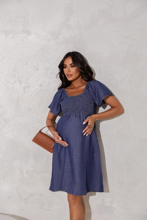 Vestido Adele Lastex Jeans Fino