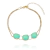 PULSEIRA PEDRA VERDE FOLHEADA EM OURO 18K