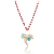 COLAR VERMELHO E PINGENTES DA SORTE FOLHEADO EM OURO 18K