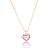 COLAR CORAÇÃO LOVE ROSA FOLHEADO EM OURO 18K