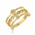 ANEL CORAÇÕES E ESTRELA CRAVEJADOS DE ZIRCONIA FOLHEADO EM OURO 18K