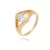 ANEL LOSANGO COM ZIRCONIA PEQUENA FOLHEADO EM OURO 18K