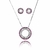 CONJUNTO MANDALA COM ZIRCONIAS CRISTAL E ROSA FOLHEADO EM R