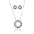 CONJUNTO MANDALA COM ZIRCONIAS CRISTAL E AZUL FOLHEADO EM R