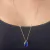 COLAR LONGO RIVIERA COM PINGENTE PEDRA FUSION AZUL FOLHEADO EM OURO 18K