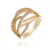 ANEL COM DETALHES CRAVEJADO DE ZIRCONIAS FOLHEADO EM OURO 18K
