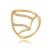 ANEL LOSANGO ONDAS CRAVEJADAS FOLHEADO EM OURO 18K