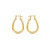 ARGOLA OVAL GRANDE FOLHEADA EM OURO 18K