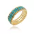 ANEL STRAS AZUL TURQUESA FOLHEADO EM OURO 18K