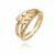 ANEL COM 6 CORAÇÕES E MICRO ZIRCÔNIAS CRAVEJADAS FOLHEADO EM OURO 18K