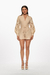 Romper de mangas caladas color beige, con un diseño elegante y ceñido a la cintura. Mod. Katerin sku. 34929