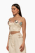 Top bralette blanco con delicadas flores decorativas en el escote. Mod. Xana Sku. 34020