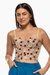 Bralette con flores pequeñas en relieve en tonos pastel y rojo. Mod. Nilam sku. 34879