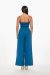 Crop top tirantes azul con detalles de cuentas, diseño elegante y moderno. Mod. Tiana sku. 34935