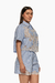 Conjunto de blusa y shorts de rayas con detalles de crochet en los bordes. Mod. Soraya Sku. 34412