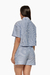 Conjunto de blusa y shorts de rayas con detalles de crochet en los bordes. Mod. Soraya Sku. 34412