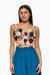 Bralette de flores en 3D, con tirantes delgados y un diseño colorido que combina varias flores en tonos suaves y oscuros. Mod. Cailin Sku. 34752