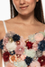 Bralette de flores en 3D, con tirantes delgados y un diseño colorido que combina varias flores en tonos suaves y oscuros. Mod. Cailin Sku. 34752