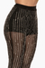 Conjunto de pantalón con perlas y un blazer negro, destacando su diseño elegante y moderno. Mod. Raizel Sku. 33886