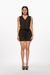 Chaleco de lino negro con botones. Mod. Thais Sku. 33989