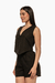 Chaleco de lino negro con botones. Mod. Thais Sku. 33989