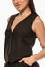 Chaleco de lino negro con botones. Mod. Thais Sku. 33989