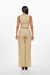 Pantalón de lino en color beige con detalles a contraste y ajuste en la cintura.Mod. Esmeralda sku. 34881