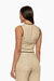 Chaleco de lino en color beige con detalles en contraste.Mod. Dahlia sku. 34881