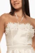 Vestido corto halter de color blanco con flores en la parte superior. Mod. Zoe Sku. 34034