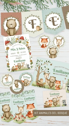 KIT IMPRIMIBLE ANIMALES DEL BOSQUE