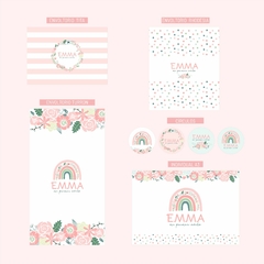 KIT IMPRESO ARCO IRIS FLOREADO - Decodreams