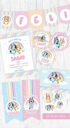 KIT IMPRIMIBLE BLUEY ROSA