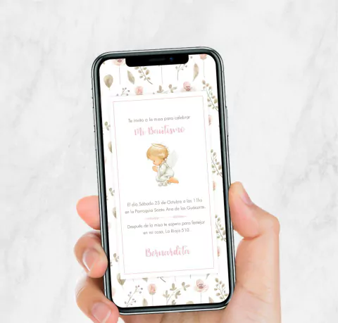 INVITACION DIGITAL PARA BAUTISMO O COMUNION