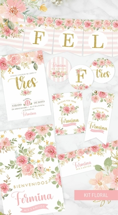 KIT IMPRESO FLORES ROSAS
