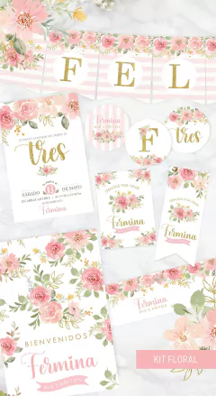 KIT IMPRIMIBLE FLORES ROSAS