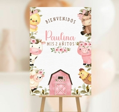 KIT IMPRIMIBLE ANIMALES DE LA GRANJA ROSA - tienda online