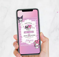 INVITACION DIGITAL KUROMI Y MY MELODY