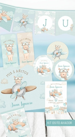KIT IMPRIMIBLE OSITO AVIADOR 1