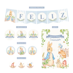 Imagen de KIT IMPRESO PETER RABBIT CELESTE