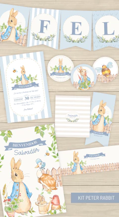 KIT IMPRESO PETER RABBIT CELESTE - comprar online