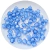 miçangas quadradas transparentes em tons de azul, medindo 8x8mm